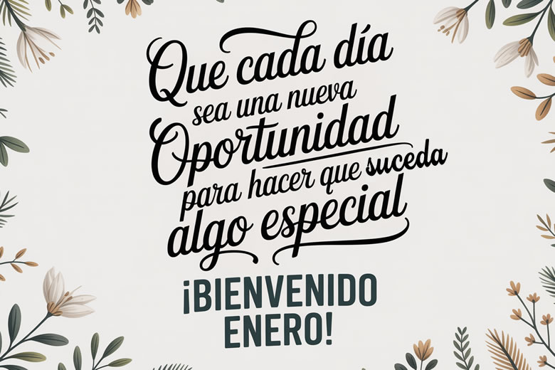 Bienvenido Enero Tarjetas Virtuales para Felicitar Nuevo Año 2026