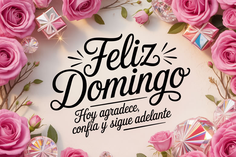 Feliz Domingo Frases cortos conTarjetas Virtuales para saludar