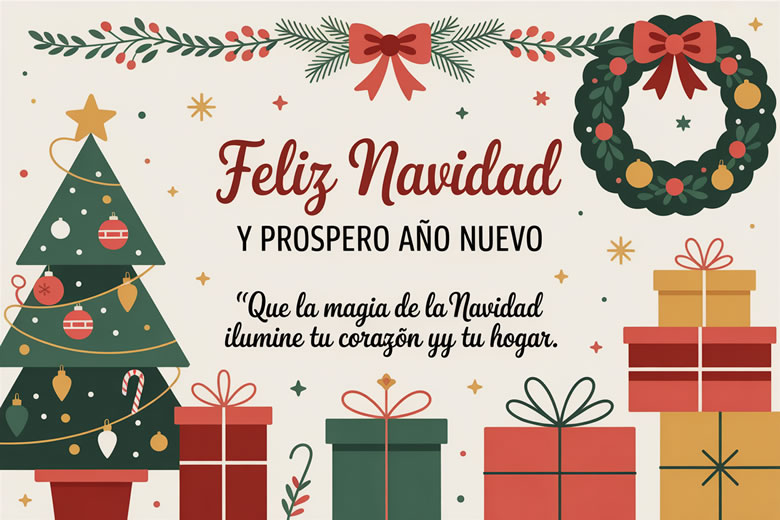 Feliz Navidad y Prospero Año Nuevo Tarjetas Virtuales para compartir