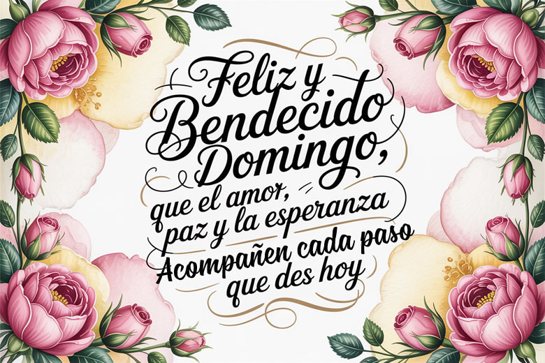 Feliz y Bendecido Domingo que el amor y la paz te acompañen