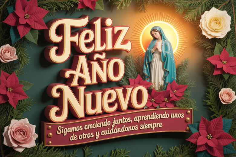 Tarjetas con Frases de Feliz Año Nuevo 2026 para Felicitar a la familia