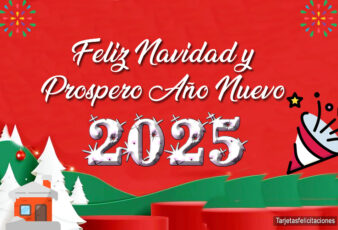 Tarjetas con Frases de Feliz Navidad y Año Nuevo 2025