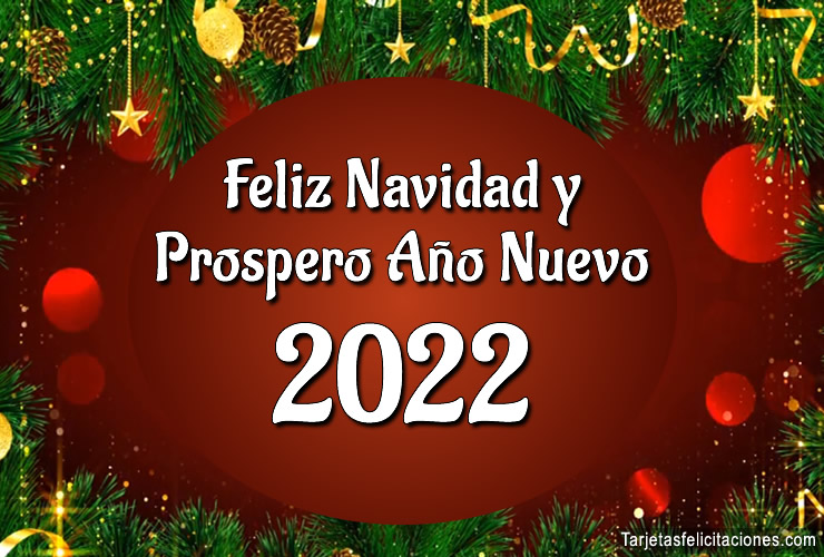Tarjetas de Feliz Navidad y Prospero Año Nuevo 2022